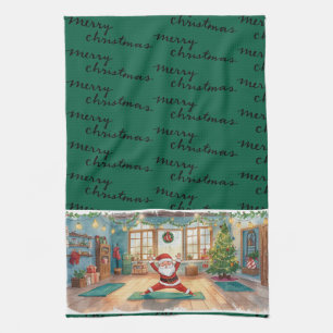 Yoga Kerstman kerstinstructeur  Theedoek