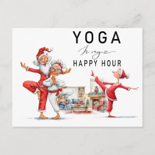 Yoga Kerstman Kerstman Poseren Feestdagenkaart