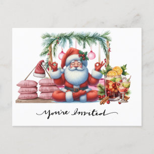 Yoga Kerstman Kerstman Poseren Uitnodiging voor fe
