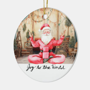 Yoga Kerstman Kerstman Poseren yoga  Keramisch Ornament