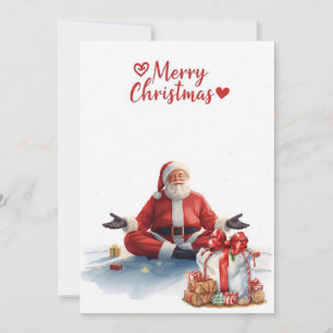 Yoga Kerstman Kerstman poserend Yoga Vakantie Feestdagenkaart