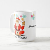 Yoga Kerstman Koffiemok (Voorkant links)
