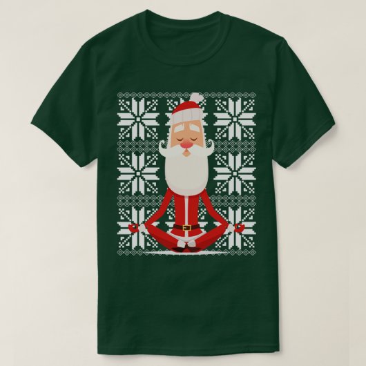 Yoga Kerstman mediteren Lelijke Kerstmis Sweater D T-shirt (Design voorkant)