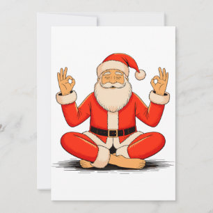Yoga Kerstman Namaste Meditatie Kerstvakantie Feestdagenkaart