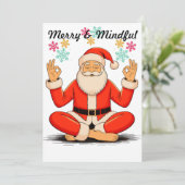 Yoga Kerstman Plat Kerstkaart (Staand voorkant)