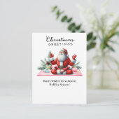 Yoga Kerstman Posing Feestdagenkaart (Staand voorkant)