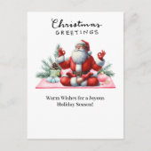 Yoga Kerstman Posing Feestdagenkaart (Voorkant)