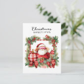 Yoga Kerstman Posing Party Feestdagenkaart (Staand voorkant)