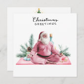 Yoga Kerstman Posing Party uitnodiging (Voorkant / Achterkant)