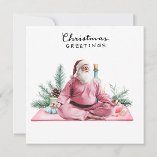 Yoga Kerstman Posing Party uitnodiging