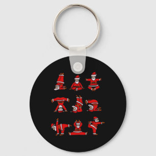 Yoga Kerstman Vrouwen Mannen Kinderen Grappige Ker Sleutelhanger