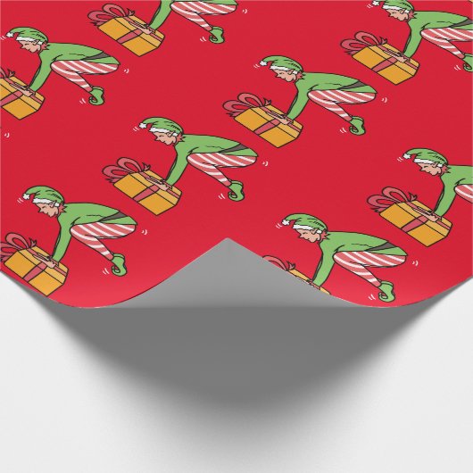 Yoga Kerstmis Elf Pose Cadeaupapier (Hoek)