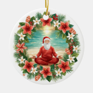 Yoga Kerstmis met Sinterklaas Keramisch Ornament