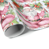 Yoga Kerstmis Sinterklaas instructeur Cadeaupapier (Rol Hoek)