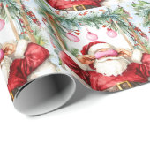 Yoga Kerstmis Sinterklaas instructeur Cadeaupapier (Rol Hoek)