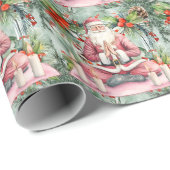 Yoga Kerstmis Sinterklaas instructeur Cadeaupapier (Rol Hoek)