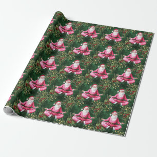 Yoga Kerstmis Sinterklaas instructeur Cadeaupapier