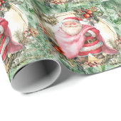 Yoga Kerstmis Sinterklaas instructeur Cadeaupapier (Rol Hoek)