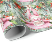 Yoga Kerstmis Sinterklaas instructeur Cadeaupapier (Rol Hoek)