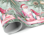 Yoga Kerstmis Sinterklaas instructeur Cadeaupapier (Rol Hoek)