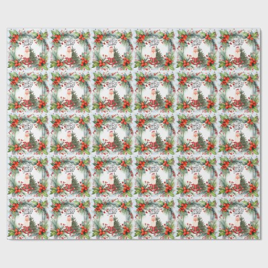 Yoga Kerstmis Sinterklaas instructeur Cadeaupapier (Vlak)