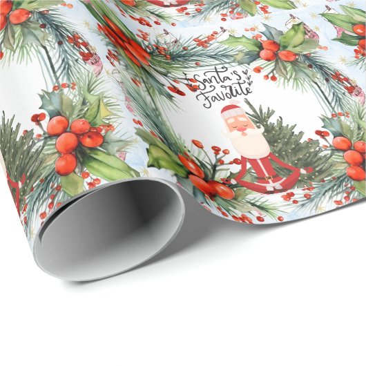 Yoga Kerstmis Sinterklaas instructeur Cadeaupapier (Rol Hoek)