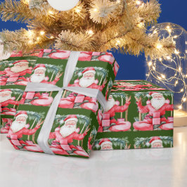 Yoga Kerstmis Sinterklaas instructeur Cadeaupapier