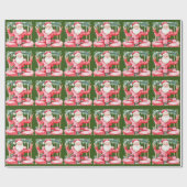 Yoga Kerstmis Sinterklaas instructeur Cadeaupapier (Vlak)