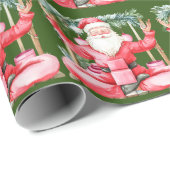 Yoga Kerstmis Sinterklaas instructeur Cadeaupapier (Rol Hoek)