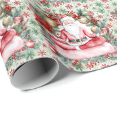 Yoga Kerstmis Sinterklaas instructeur Cadeaupapier (Rol Hoek)