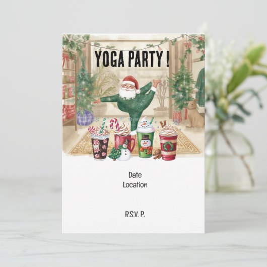 Yoga Kerstmis Sinterklaas instructeur Kaart (Staand voorkant)