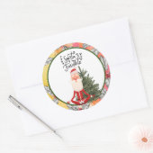 Yoga Kerstmis Sinterklaas instructeur Ronde Sticker (Envelop)