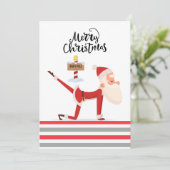 Yoga Kerstmis Sinterklaas poseren Yoga Vakantie Feestdagenkaart (Staand voorkant)