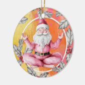Yoga Kerstmis Sinterklaas poseren Yoga Vakantie Keramisch Ornament (Links)