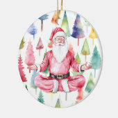 Yoga Kerstmis Sinterklaas poseren Yoga Vakantie Keramisch Ornament (Links)