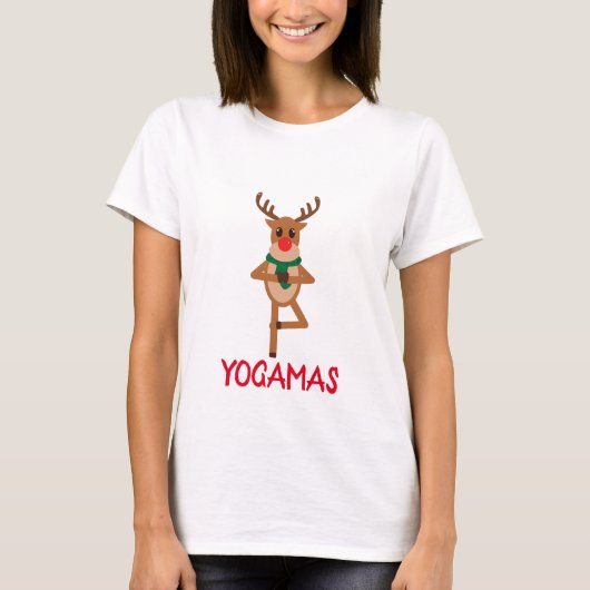 Yoga Kerstmis T-shirt (Voorkant)
