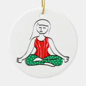 Yoga Kerstversier Keramisch Ornament (Voorkant)