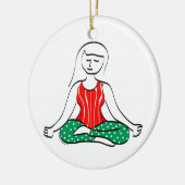 Yoga Kerstversier Keramisch Ornament (Links)
