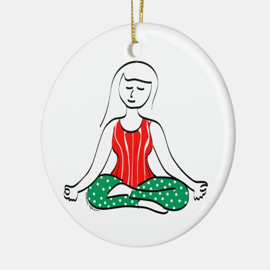 Yoga Kerstversier Keramisch Ornament (Links)
