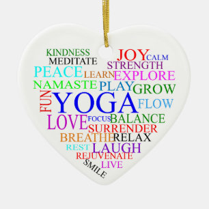 Yoga-kerstversiering Keramisch Ornament