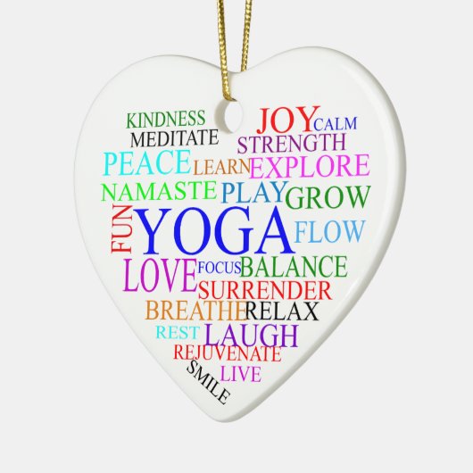 Yoga-kerstversiering Keramisch Ornament (Links)