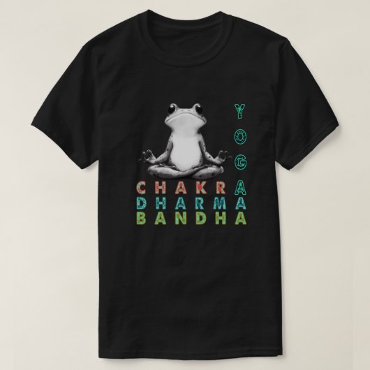 Yoga kikker, chakra kikker t-shirt (Design voorkant)