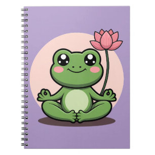Yoga Kikker Met Lotus Notitieboek