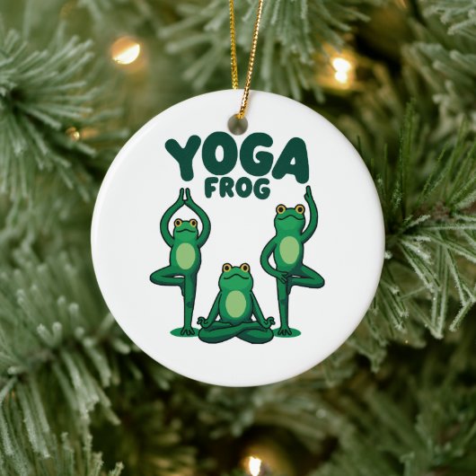 Yoga Kikkers Keramisch Ornament (Boom)