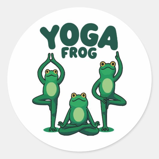 Yoga Kikkers Ronde Sticker (Voorkant)