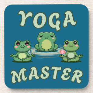 Yoga Kikkers Yoga Master Wood Wall Art Bier Onderzetter