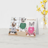 Yoga Kittens Wenskaart Kaart (Gele Bloem)