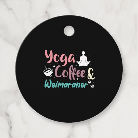Yoga koffie en Weimaraners Bedankjes Labels (Voorkant)