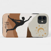Yoga-krijger stelt silhouette meditatie flow, bevr Case-Mate iPhone case (Achterkant (horizontaal))