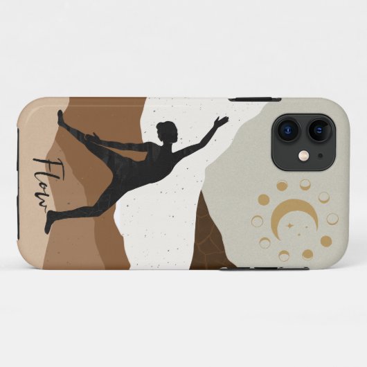 Yoga-krijger stelt silhouette meditatie flow, bevr Case-Mate iPhone case (Achterkant (horizontaal))